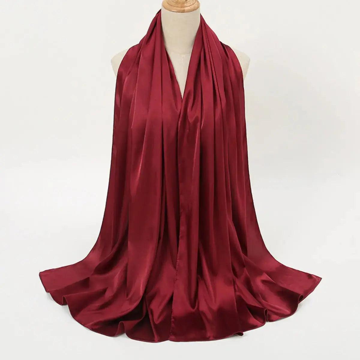 Solid Color Pearl Satin Scarf Fashion Soft Hijab (MH034) - SJB-DIAMOND ELITES