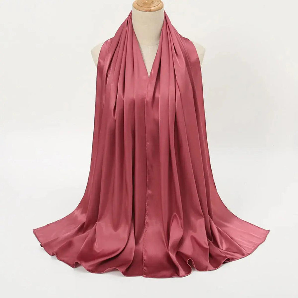 Solid Color Pearl Satin Scarf Fashion Soft Hijab (MH034) - SJB-DIAMOND ELITES