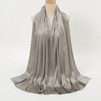 Solid Color Pearl Satin Scarf Fashion Soft Hijab (MH034) - SJB-DIAMOND ELITES