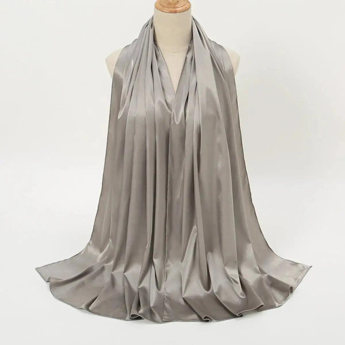 Solid Color Pearl Satin Scarf Fashion Soft Hijab (MH034) - SJB-DIAMOND ELITES