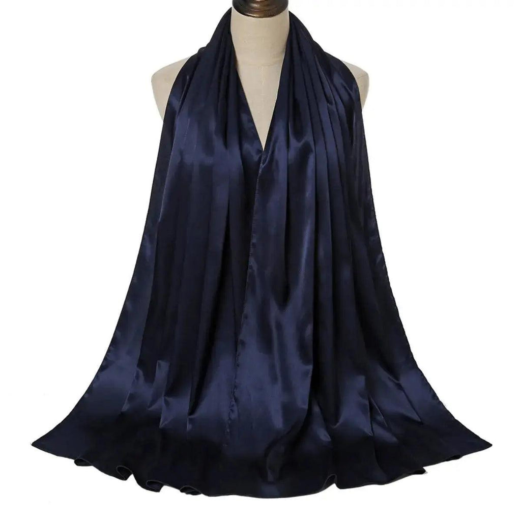 Solid Color Pearl Satin Scarf Fashion Soft Hijab (MH034) - SJB-DIAMOND ELITES