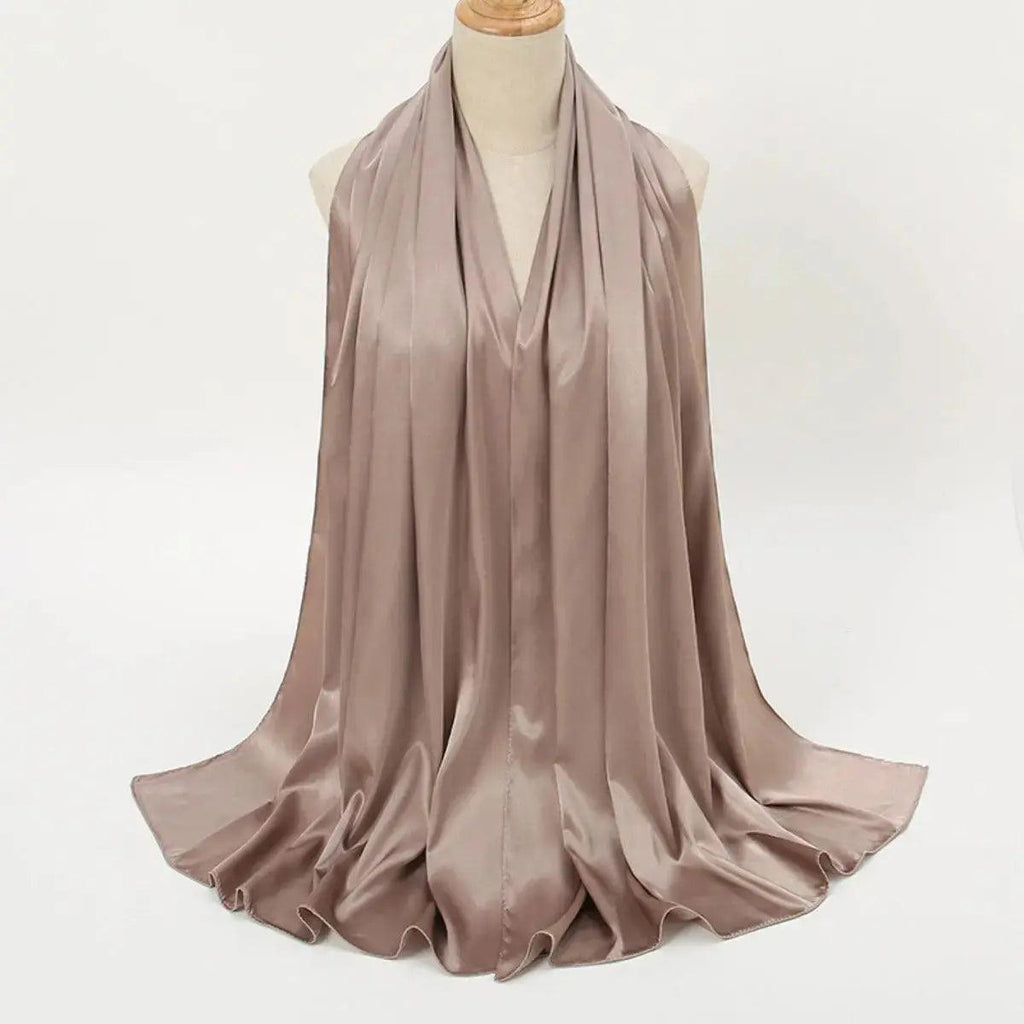 Solid Color Pearl Satin Scarf Fashion Soft Hijab (MH034) - SJB-DIAMOND ELITES