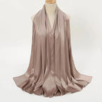 Solid Color Pearl Satin Scarf Fashion Soft Hijab (MH034) - SJB-DIAMOND ELITES