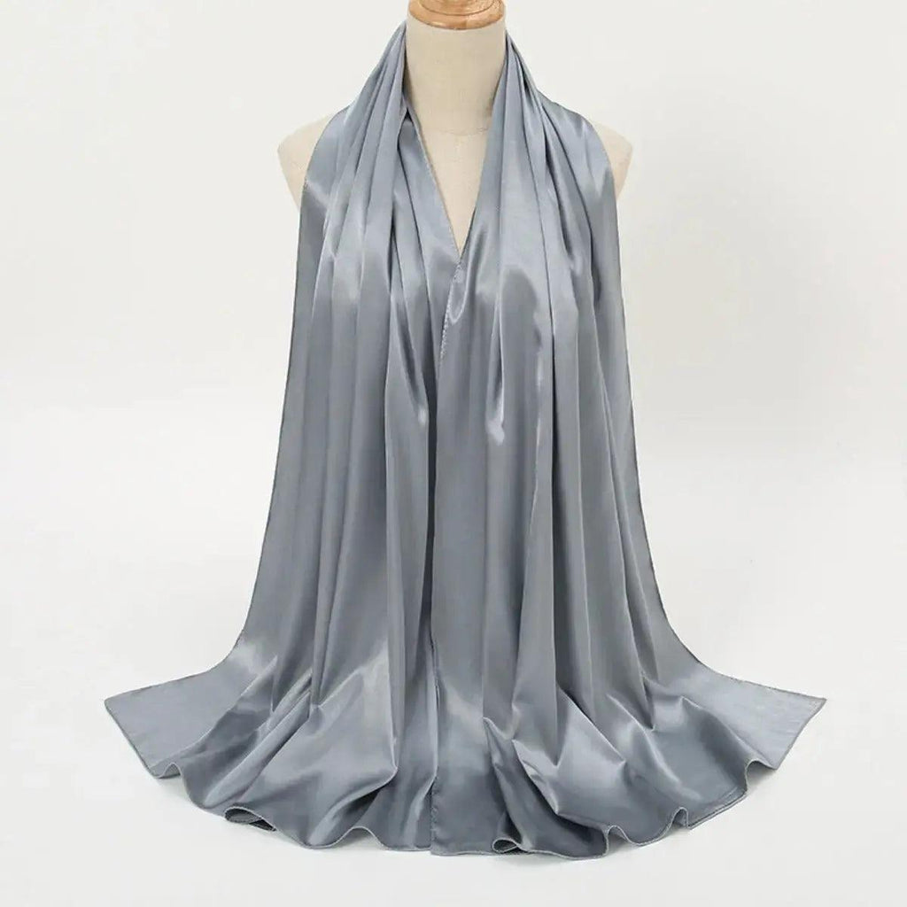 Solid Color Pearl Satin Scarf Fashion Soft Hijab (MH034) - SJB-DIAMOND ELITES