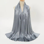Solid Color Pearl Satin Scarf Fashion Soft Hijab (MH034) - SJB-DIAMOND ELITES