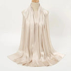 Solid Color Pearl Satin Scarf Fashion Soft Hijab (MH034) - SJB-DIAMOND ELITES