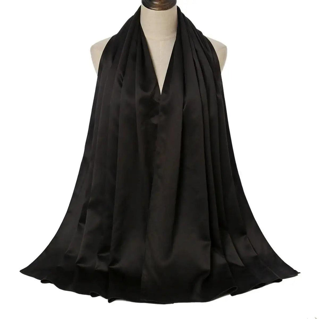 Solid Color Pearl Satin Scarf Fashion Soft Hijab (MH034) - SJB-DIAMOND ELITES