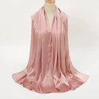 Solid Color Pearl Satin Scarf Fashion Soft Hijab (MH034) - SJB-DIAMOND ELITES