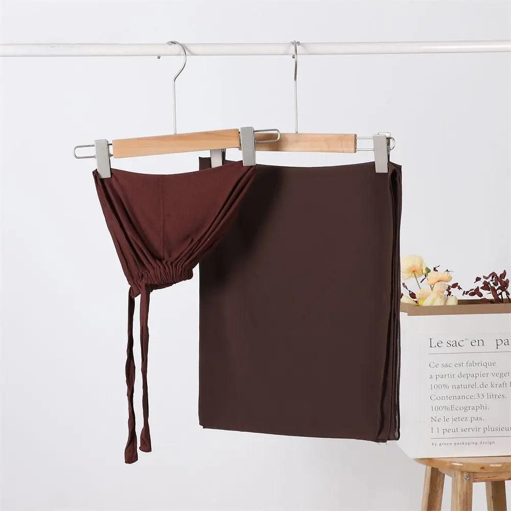 Chiffon Hijab with Cord Base Cap 2pcs Set (MH037) - SJB-DIAMOND ELITES