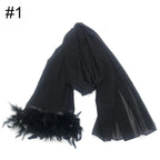 Chiffon Scarves Feather Scarf Hijab (MH039) - SJB-DIAMOND ELITES