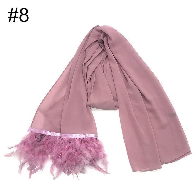 Chiffon Scarves Feather Scarf Hijab (MH039) - SJB-DIAMOND ELITES