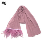 Chiffon Scarves Feather Scarf Hijab (MH039) - SJB-DIAMOND ELITES