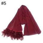 Chiffon Scarves Feather Scarf Hijab (MH039) - SJB-DIAMOND ELITES