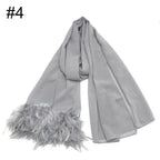 Chiffon Scarves Feather Scarf Hijab (MH039) - SJB-DIAMOND ELITES