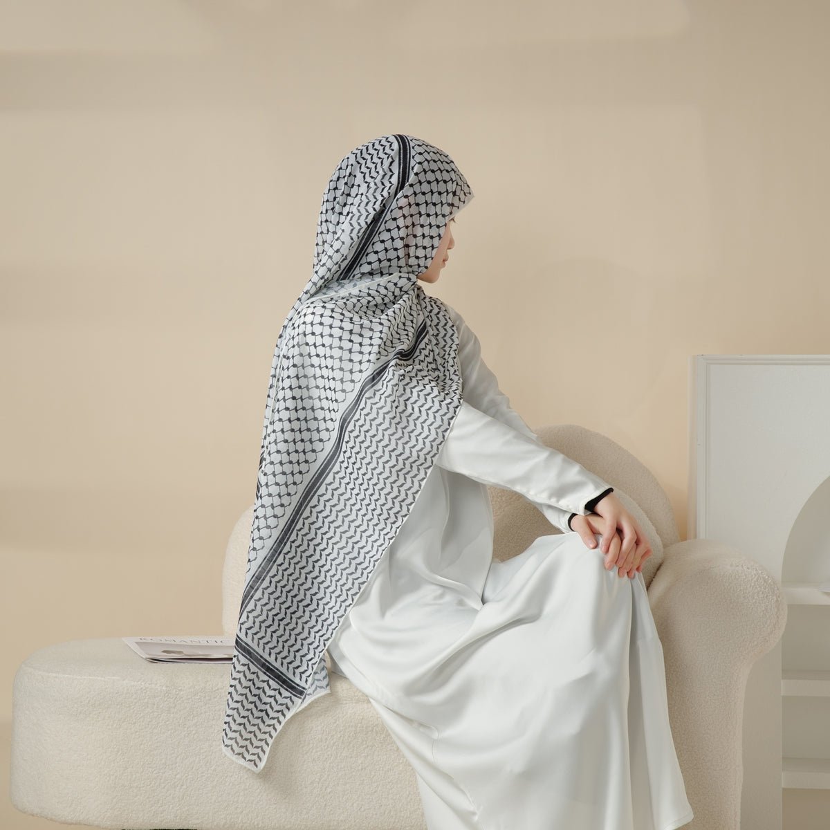 Chiffon Keffiyeh Hijab (MH045) - SJB-DIAMOND ELITES