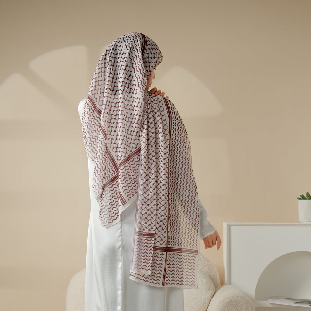 Chiffon Keffiyeh Hijab (MH045) - SJB-DIAMOND ELITES