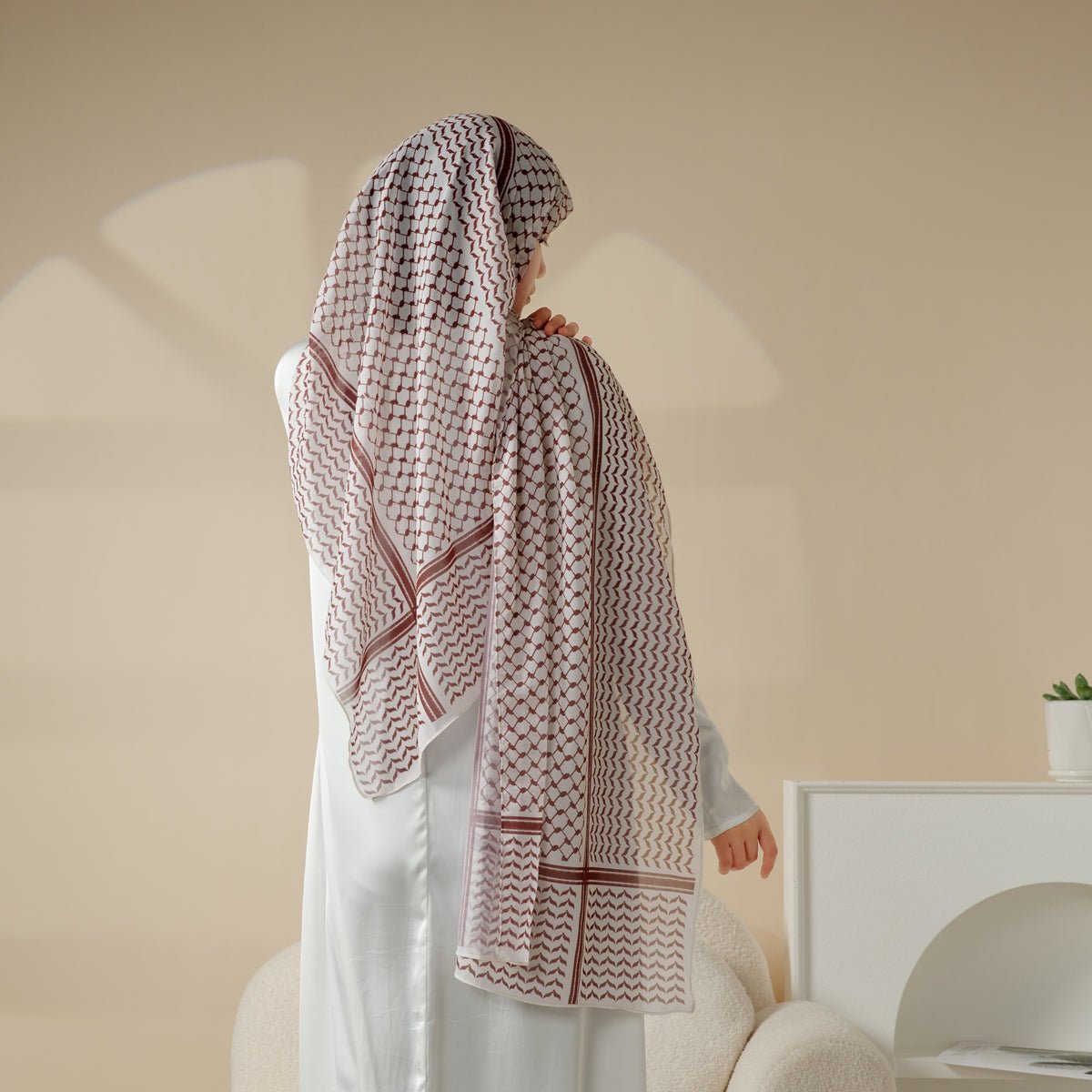 Chiffon Keffiyeh Hijab (MH045) - SJB-DIAMOND ELITES