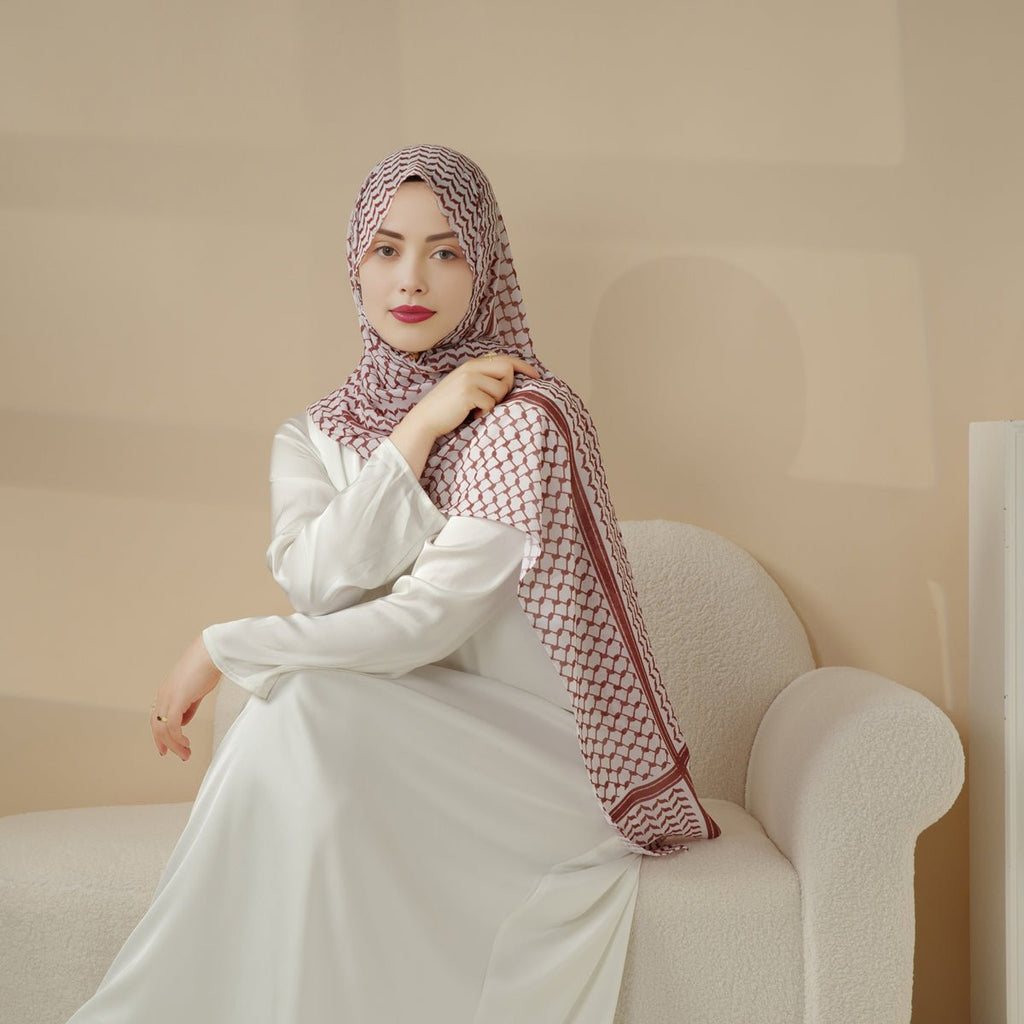 Chiffon Keffiyeh Hijab (MH045) - SJB-DIAMOND ELITES