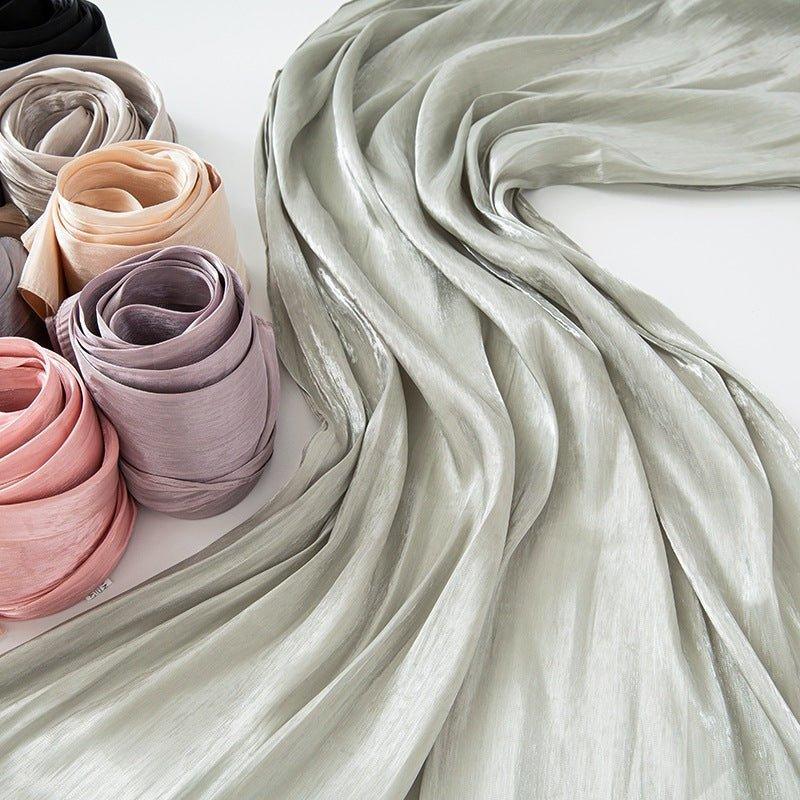 Solid Color Thin Plain Satin Long Hijab (MH051) - SJB-DIAMOND ELITES