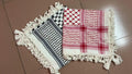 MH052 Four-Sided Fringed  Keffiyeh Square Hijab - SJB-DIAMOND ELITES