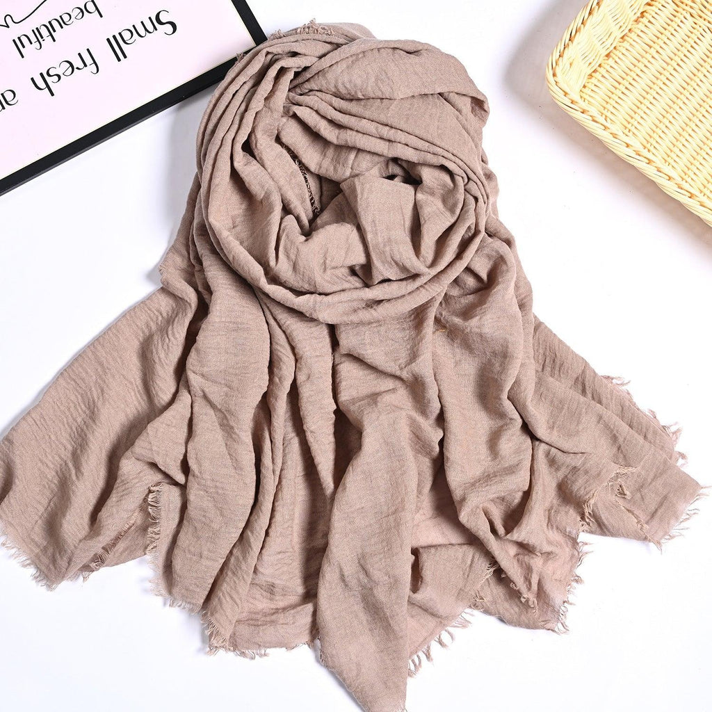MH055 Encrypted Bubble Wrinkle Solid Color Hijab - SJB-DIAMOND ELITES