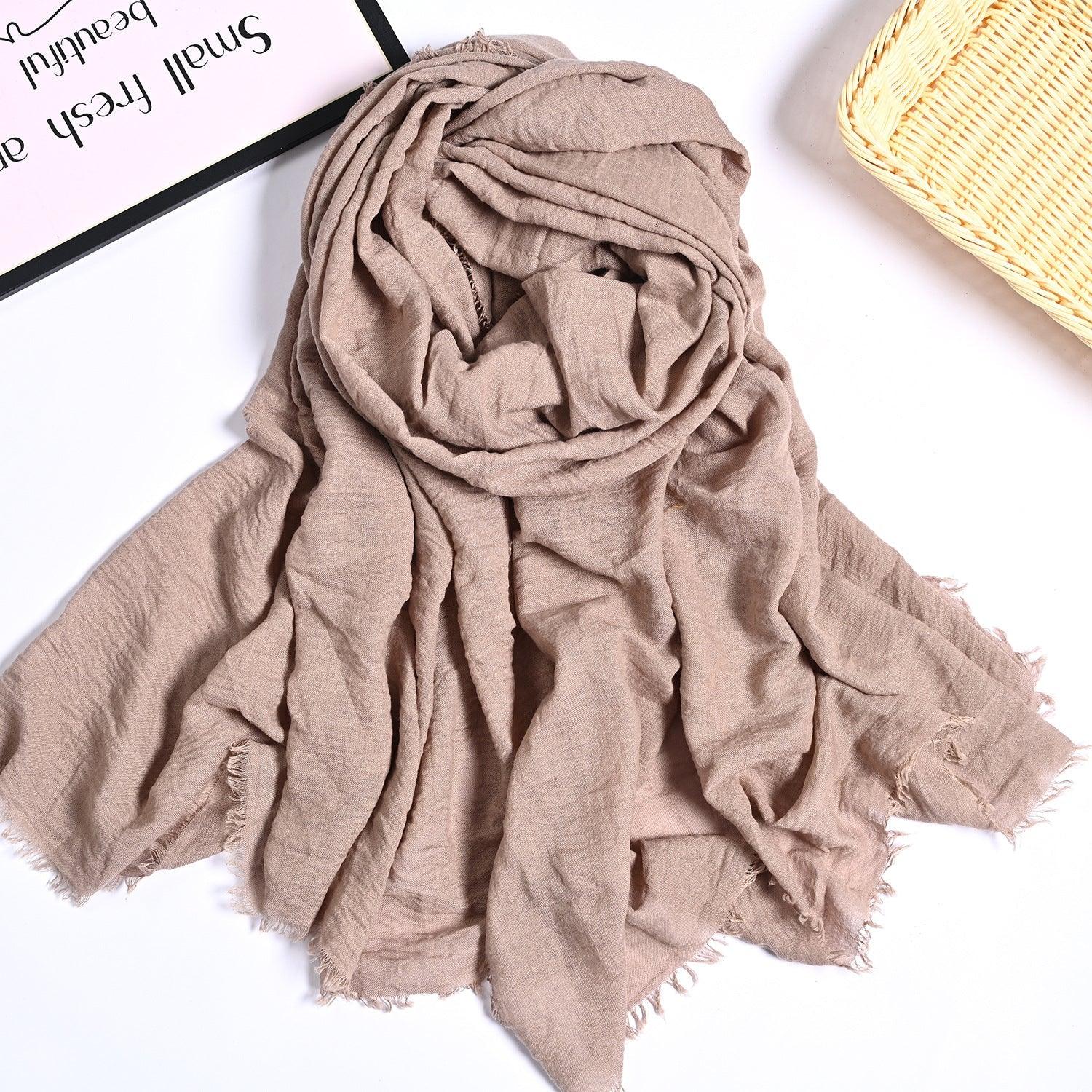 MH055 Encrypted Bubble Wrinkle Solid Color Hijab - SJB-DIAMOND ELITES