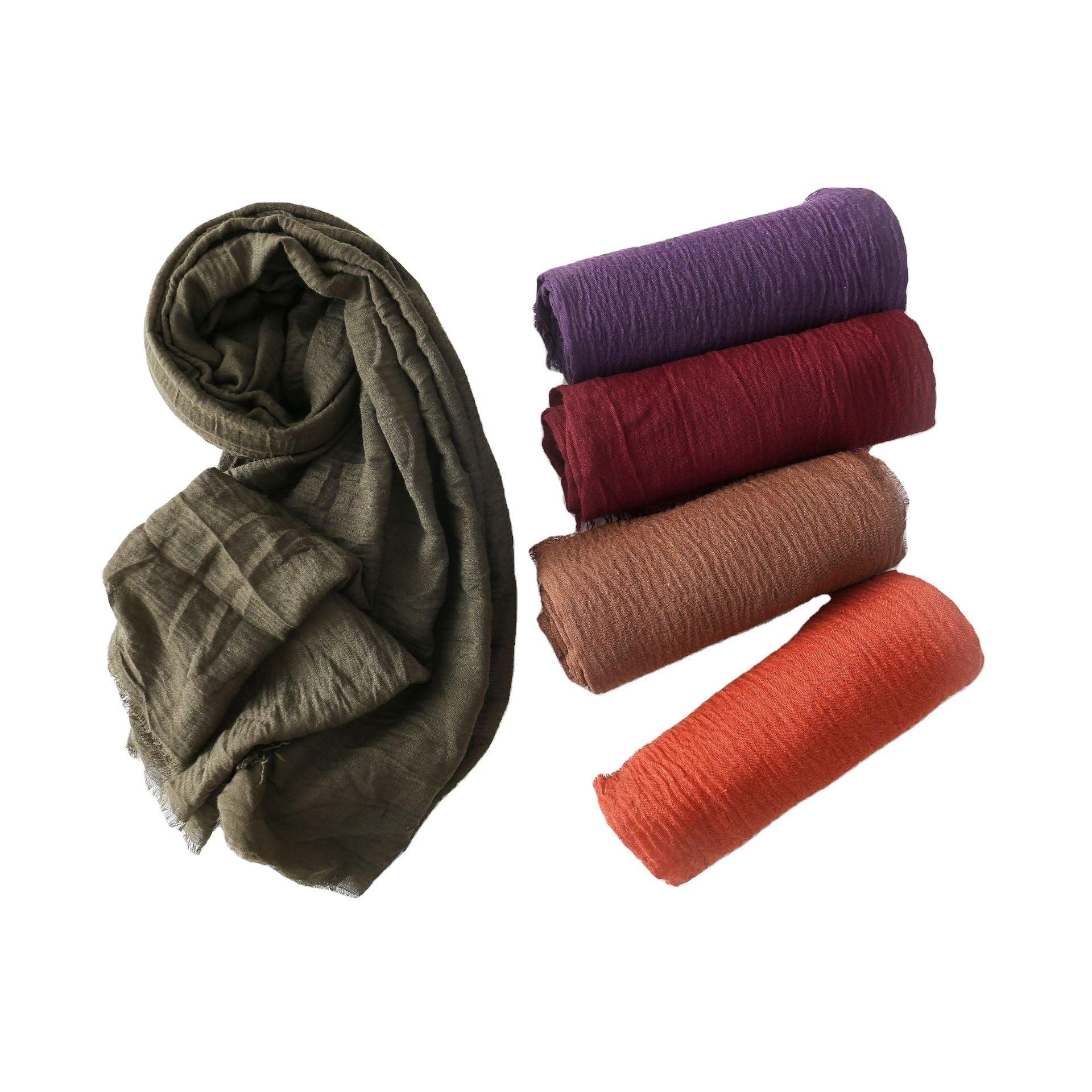 MH055 Encrypted Bubble Wrinkle Solid Color Hijab - SJB-DIAMOND ELITES