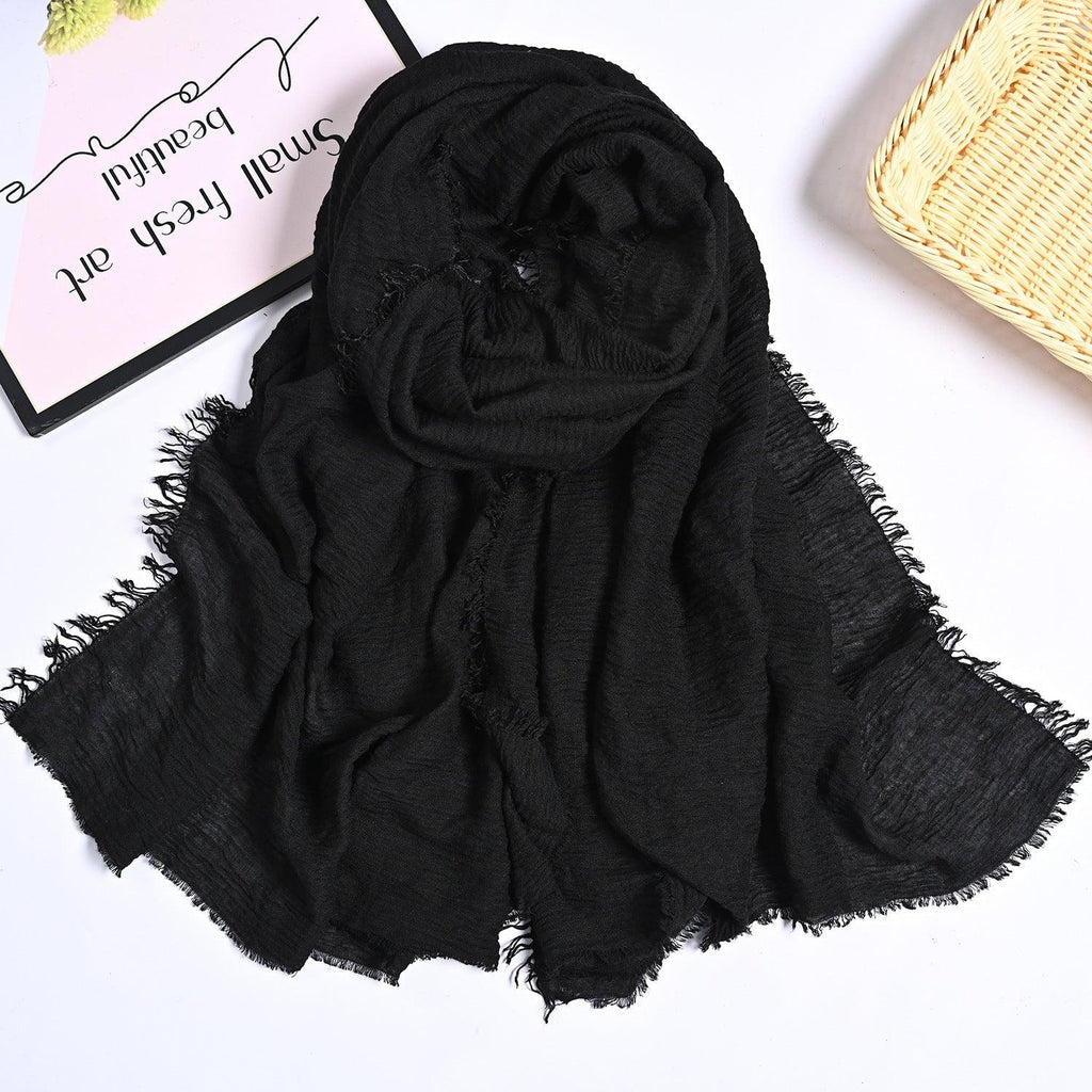 MH055 Encrypted Bubble Wrinkle Solid Color Hijab - SJB-DIAMOND ELITES