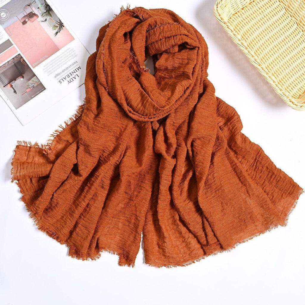 MH055 Encrypted Bubble Wrinkle Solid Color Hijab - SJB-DIAMOND ELITES