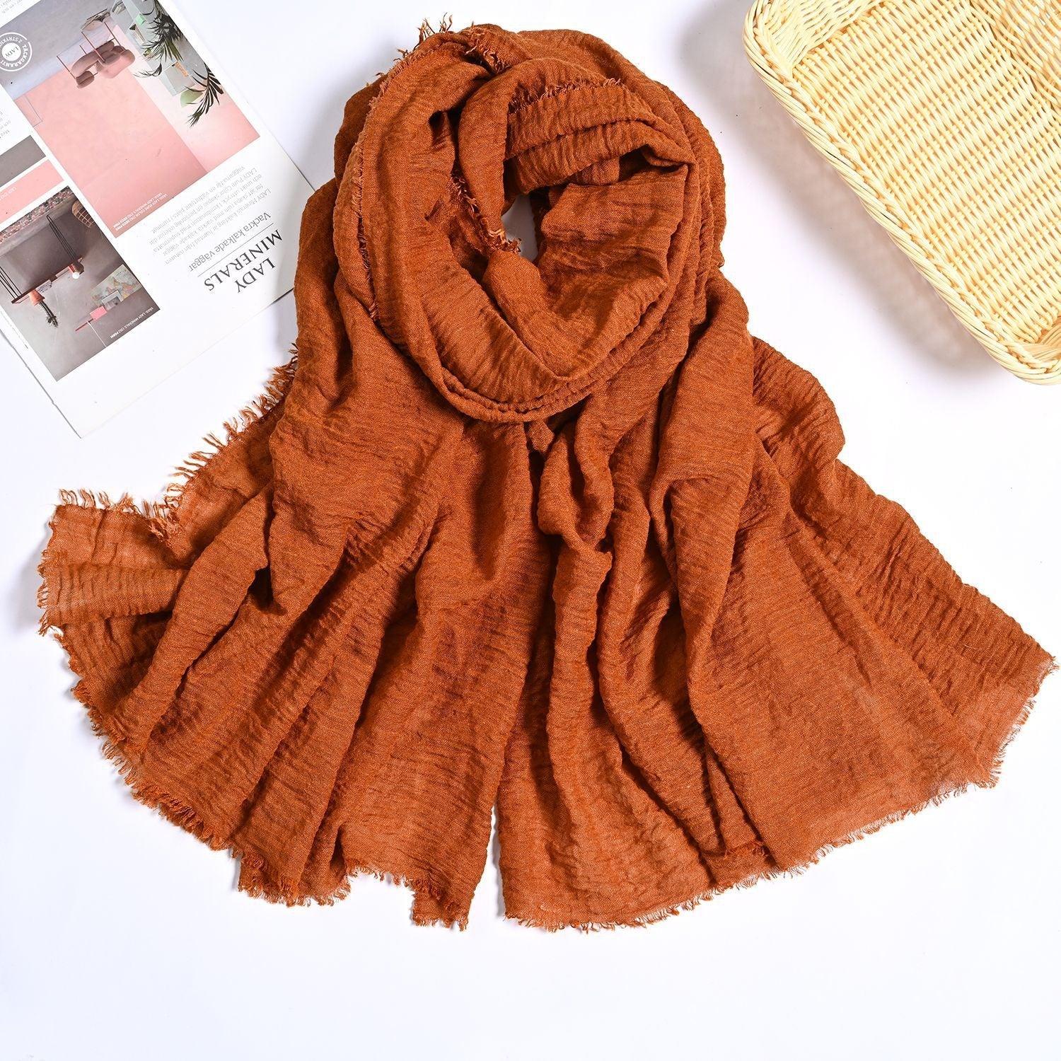 MH055 Encrypted Bubble Wrinkle Solid Color Hijab - SJB-DIAMOND ELITES