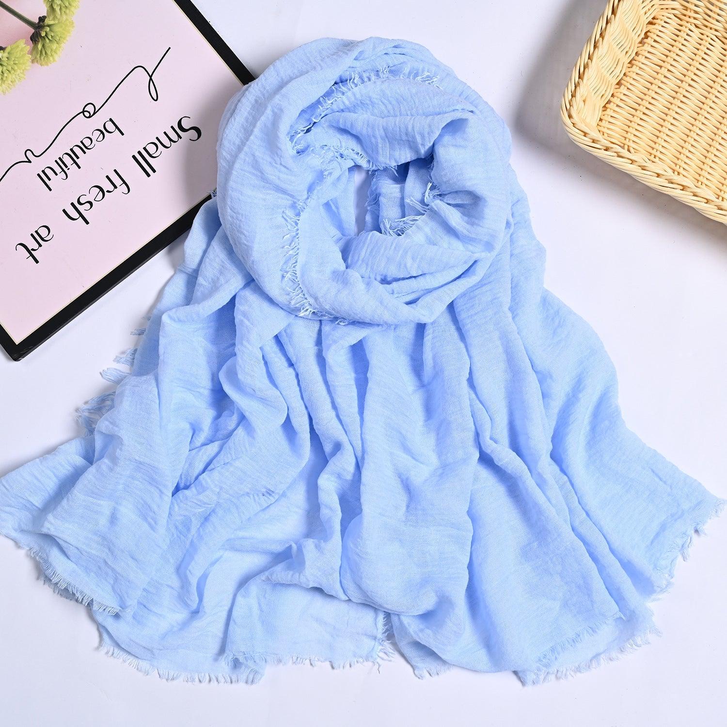 MH055 Encrypted Bubble Wrinkle Solid Color Hijab - SJB-DIAMOND ELITES