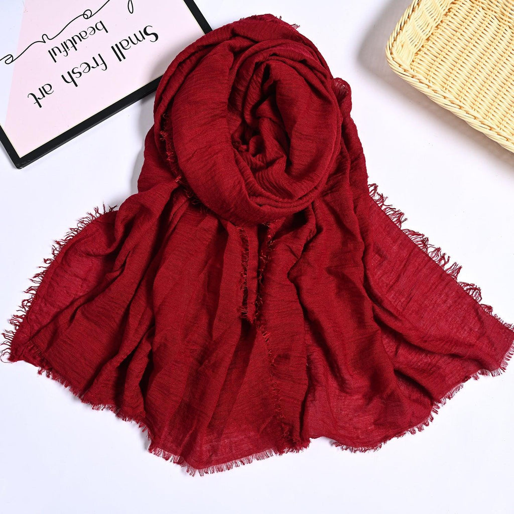 MH055 Encrypted Bubble Wrinkle Solid Color Hijab - SJB-DIAMOND ELITES