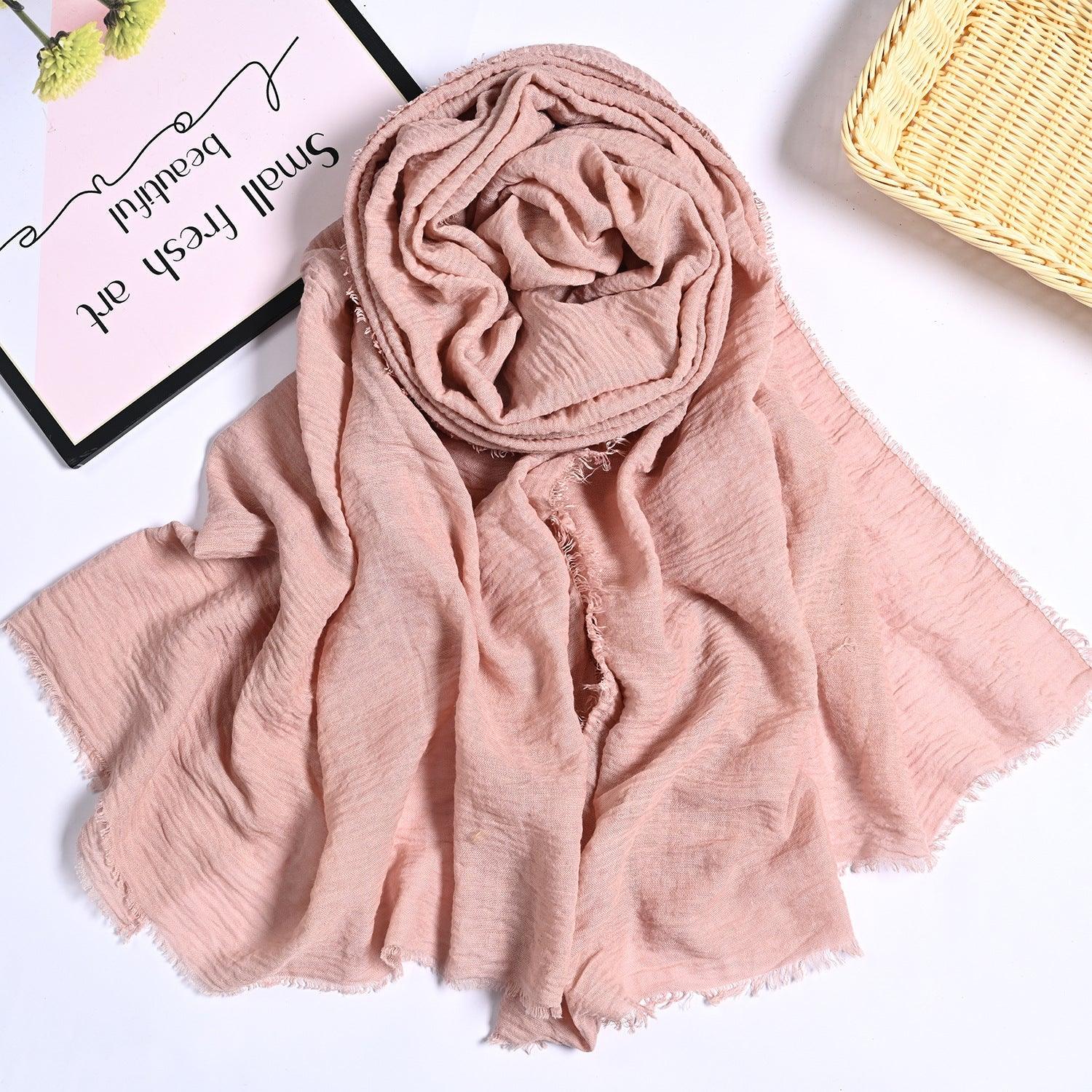 MH055 Encrypted Bubble Wrinkle Solid Color Hijab - SJB-DIAMOND ELITES