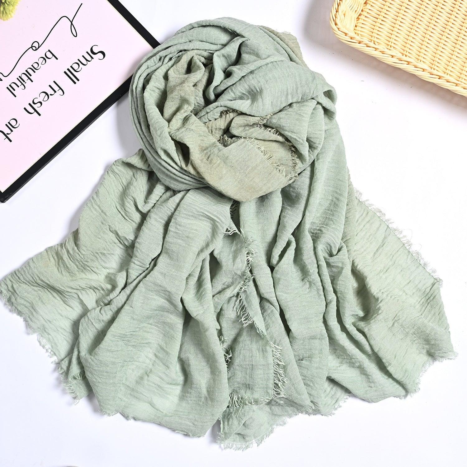 MH055 Encrypted Bubble Wrinkle Solid Color Hijab - SJB-DIAMOND ELITES