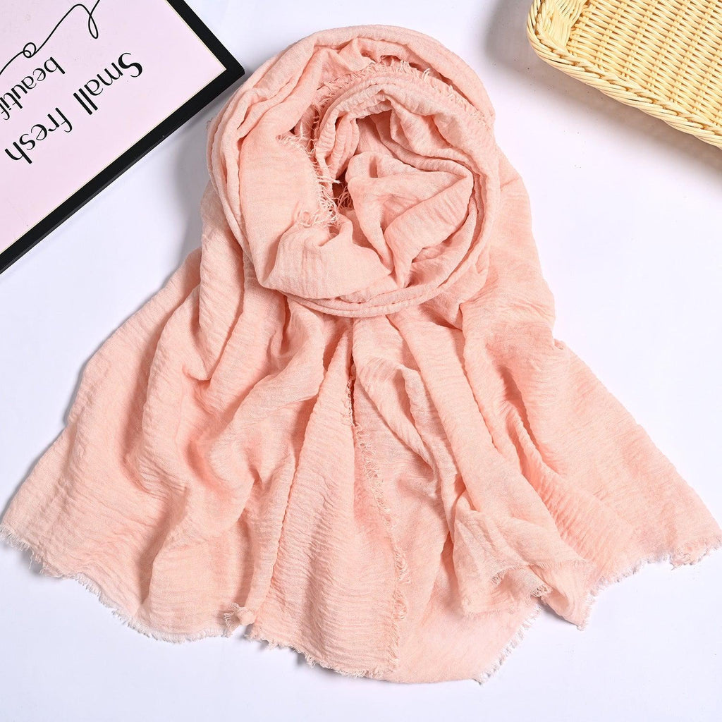 MH055 Encrypted Bubble Wrinkle Solid Color Hijab - SJB-DIAMOND ELITES