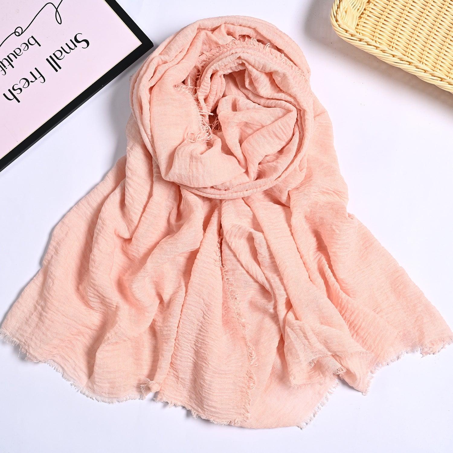 MH055 Encrypted Bubble Wrinkle Solid Color Hijab - SJB-DIAMOND ELITES