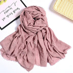 MH055 Encrypted Bubble Wrinkle Solid Color Hijab - SJB-DIAMOND ELITES