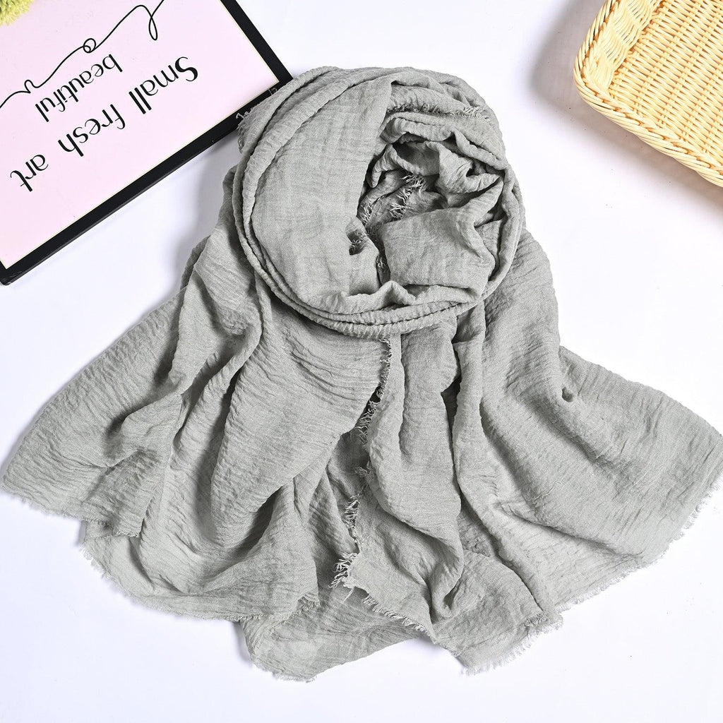 MH055 Encrypted Bubble Wrinkle Solid Color Hijab - SJB-DIAMOND ELITES