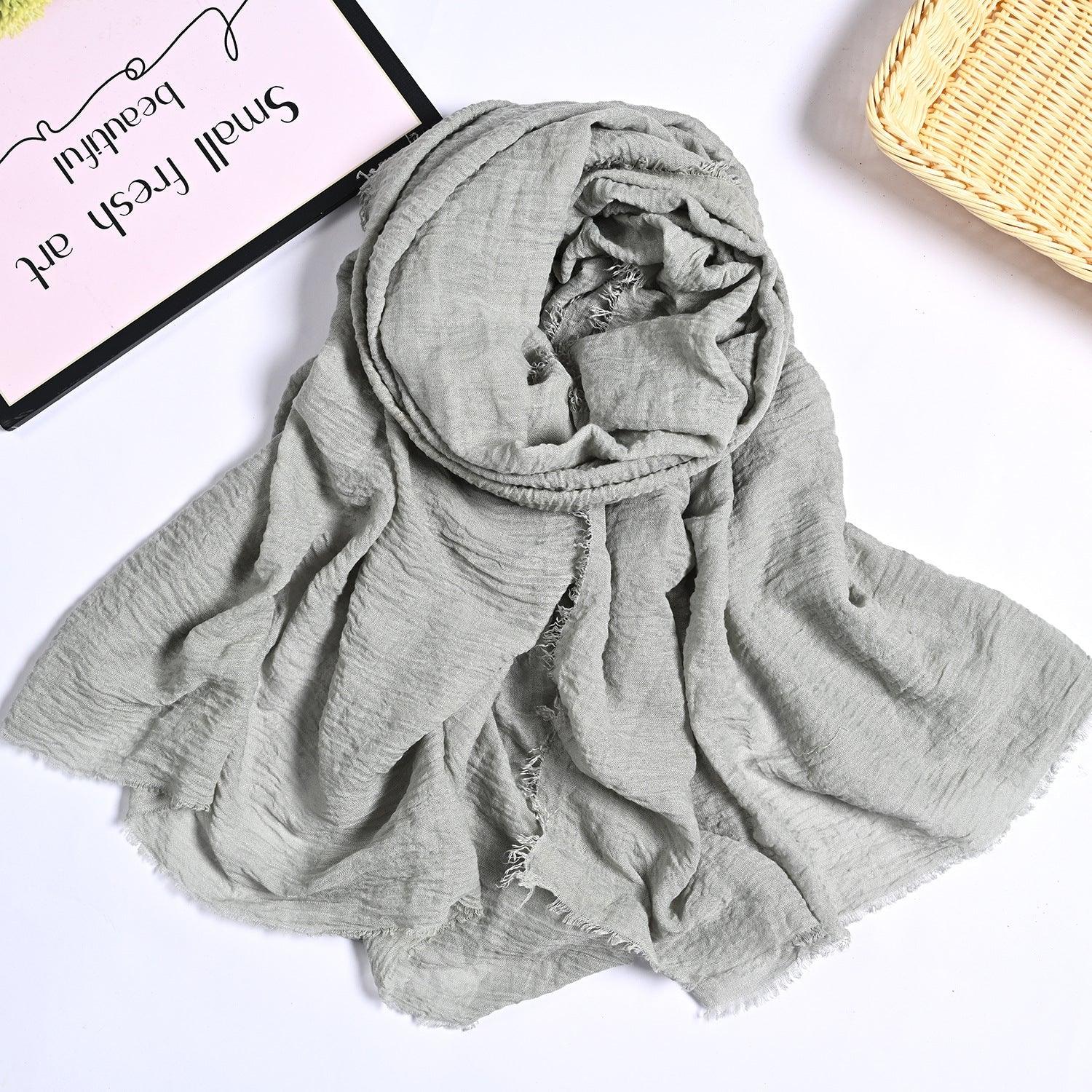 MH055 Encrypted Bubble Wrinkle Solid Color Hijab - SJB-DIAMOND ELITES