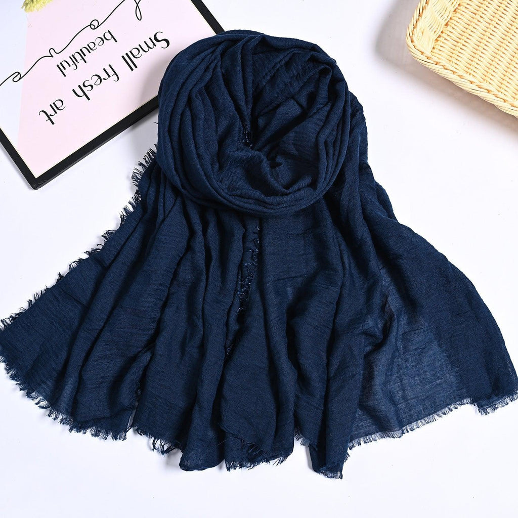 MH055 Encrypted Bubble Wrinkle Solid Color Hijab - SJB-DIAMOND ELITES