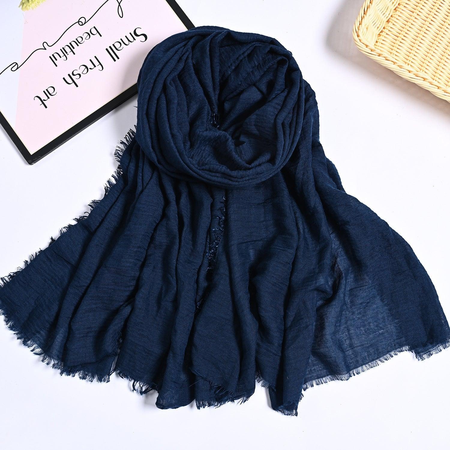 MH055 Encrypted Bubble Wrinkle Solid Color Hijab - SJB-DIAMOND ELITES