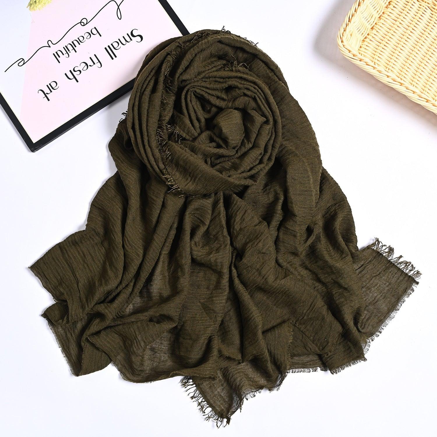 MH055 Encrypted Bubble Wrinkle Solid Color Hijab - SJB-DIAMOND ELITES