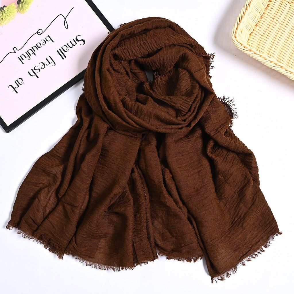 MH055 Encrypted Bubble Wrinkle Solid Color Hijab - SJB-DIAMOND ELITES