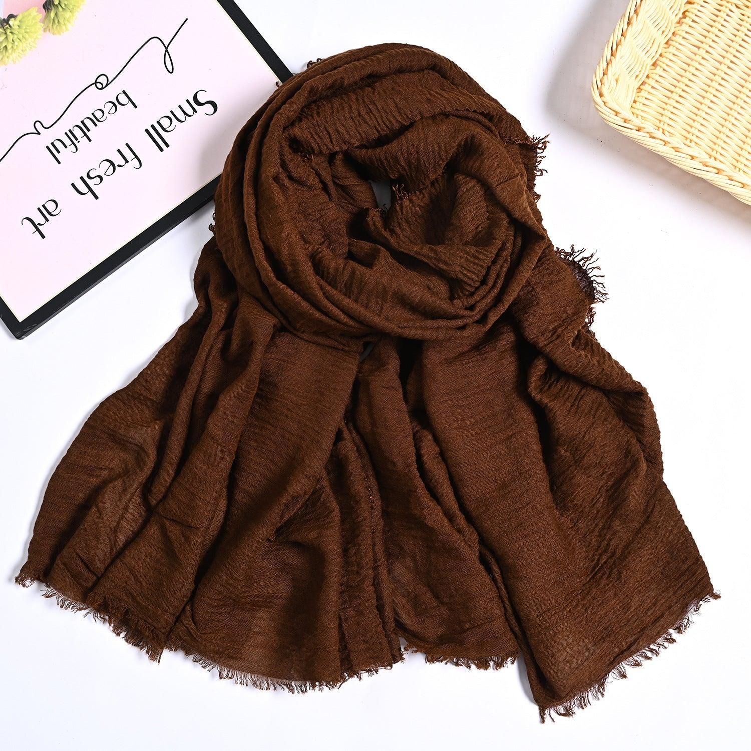 MH055 Encrypted Bubble Wrinkle Solid Color Hijab - SJB-DIAMOND ELITES