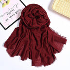 MH055 Encrypted Bubble Wrinkle Solid Color Hijab - SJB-DIAMOND ELITES