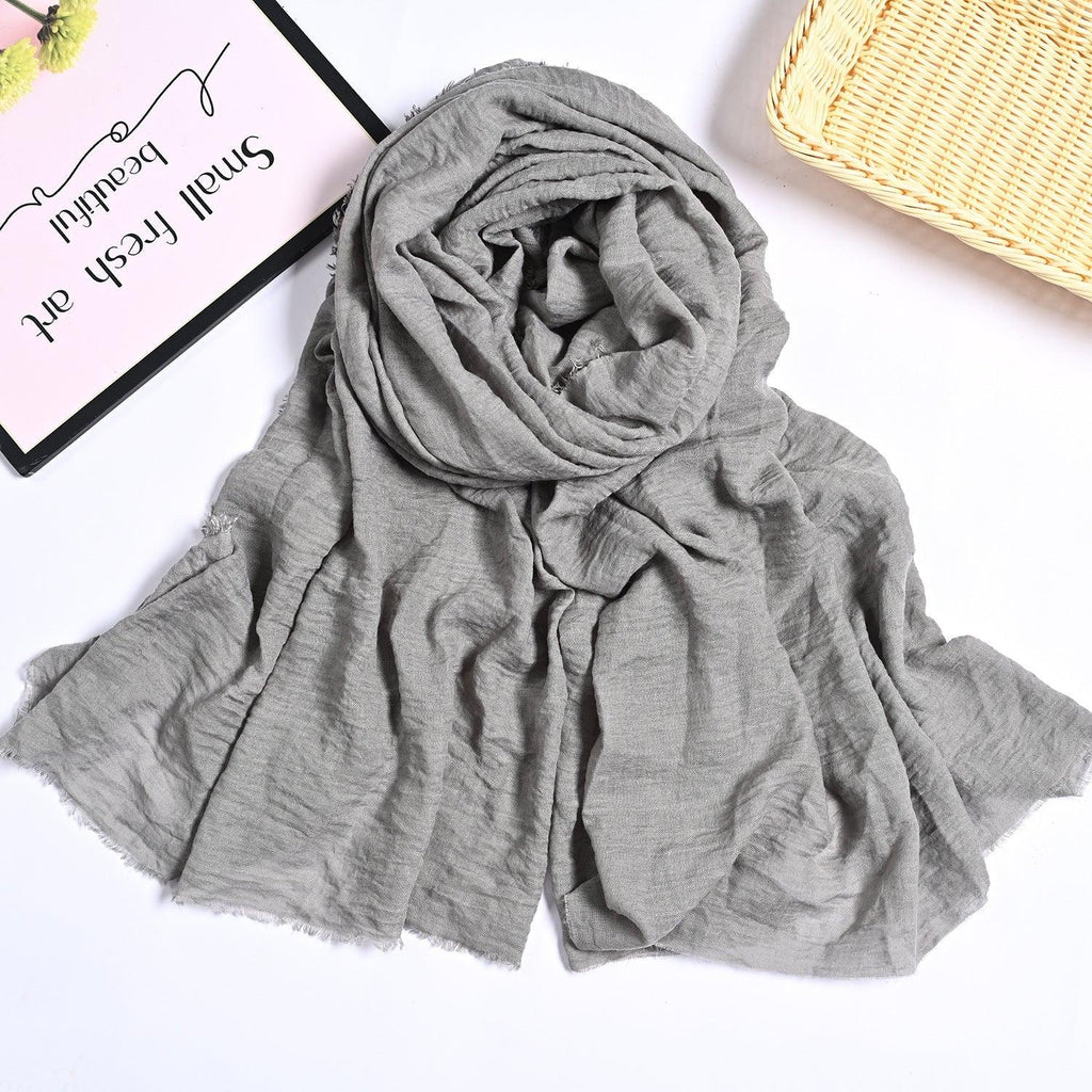 MH055 Encrypted Bubble Wrinkle Solid Color Hijab - SJB-DIAMOND ELITES
