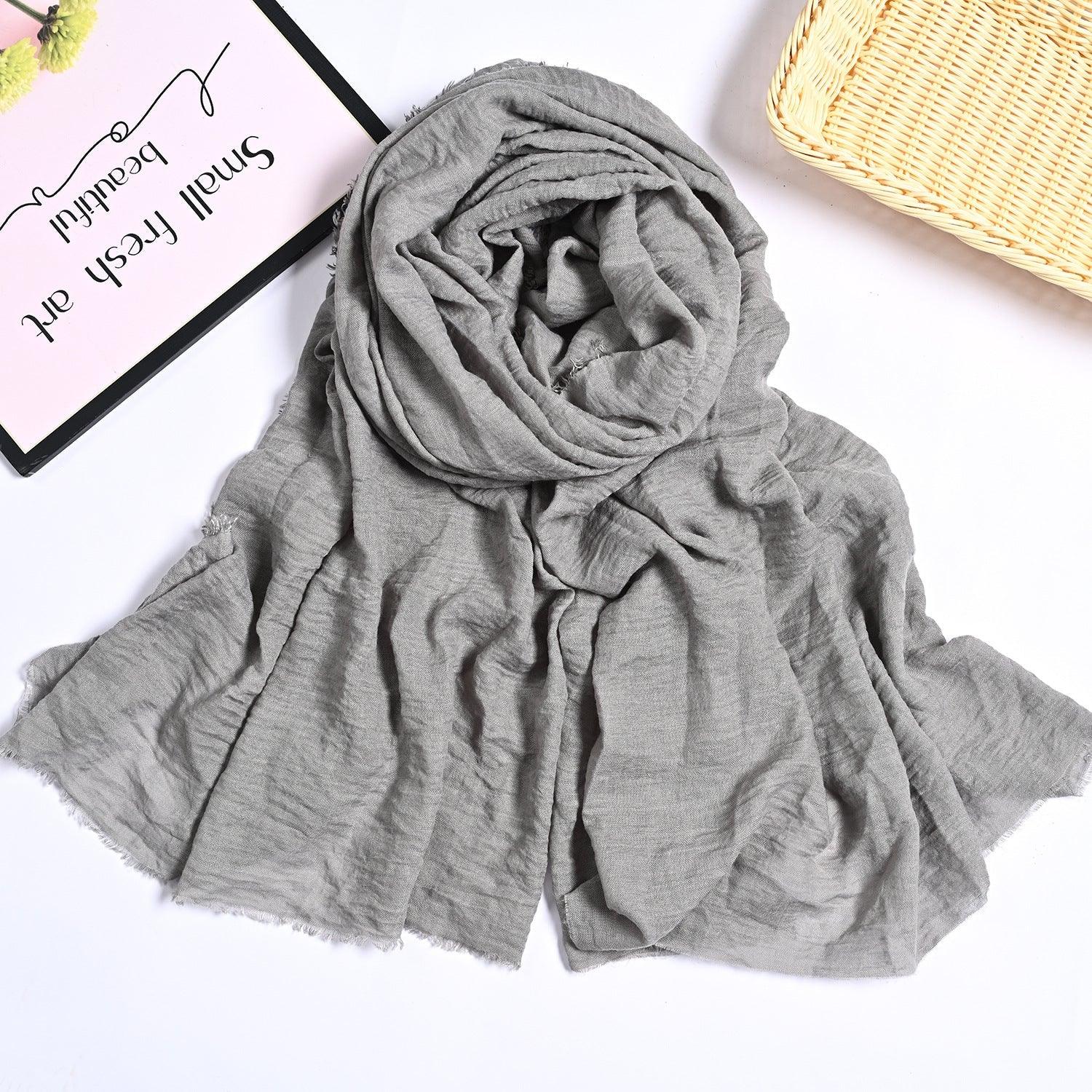 MH055 Encrypted Bubble Wrinkle Solid Color Hijab - SJB-DIAMOND ELITES