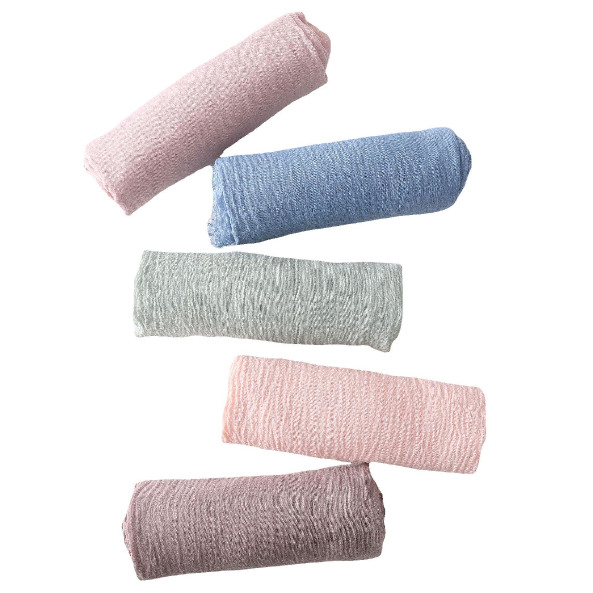 MH055 Encrypted Bubble Wrinkle Solid Color Hijab - SJB-DIAMOND ELITES