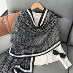 MH057 Lettered Rayon And Linen Hijab - SJB-DIAMOND ELITES