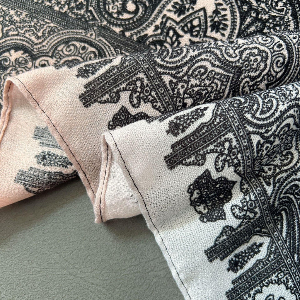 MH058 Cashew Printed Cotton And Linen Thin Hijab - SJB-DIAMOND ELITES
